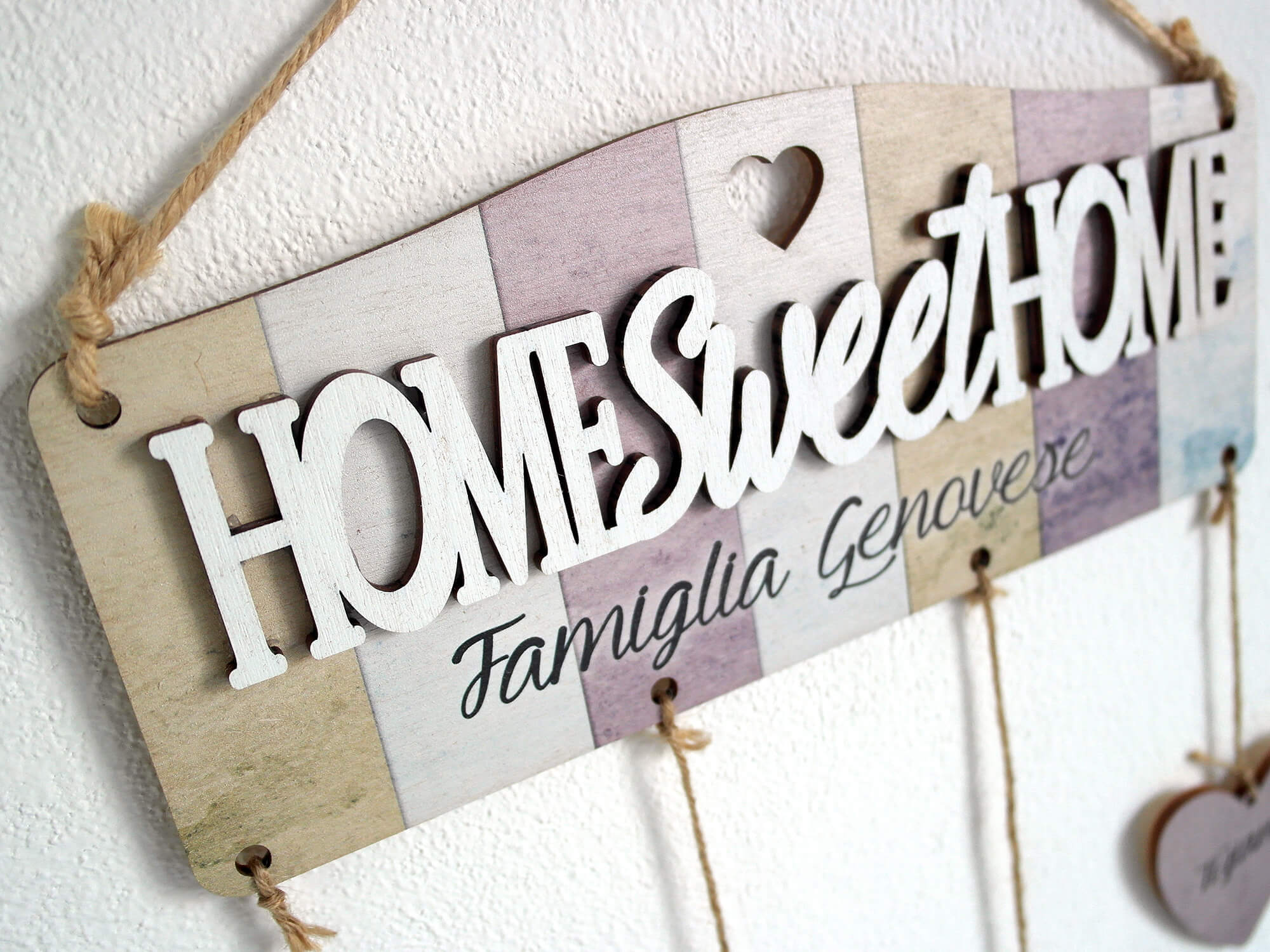Targa in metallo con scritta Home Sweet Home, decorazione da
